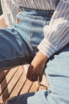Oxan Wide Plain Trousers - Light Wash