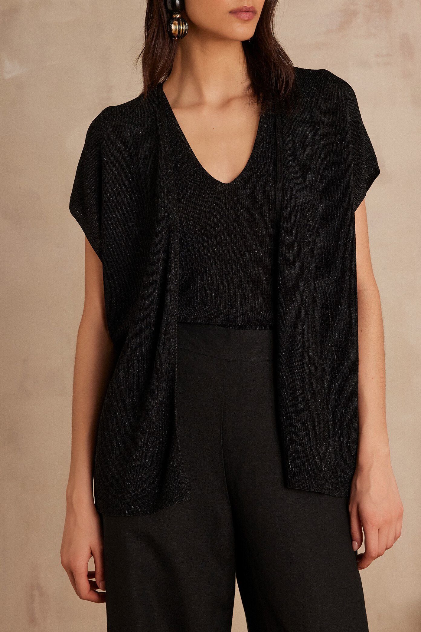 Samantha Waistcoat/Cardigan - Black