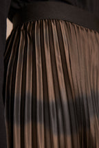 Barbara Pleated Flowy Skirt - Dark Brown