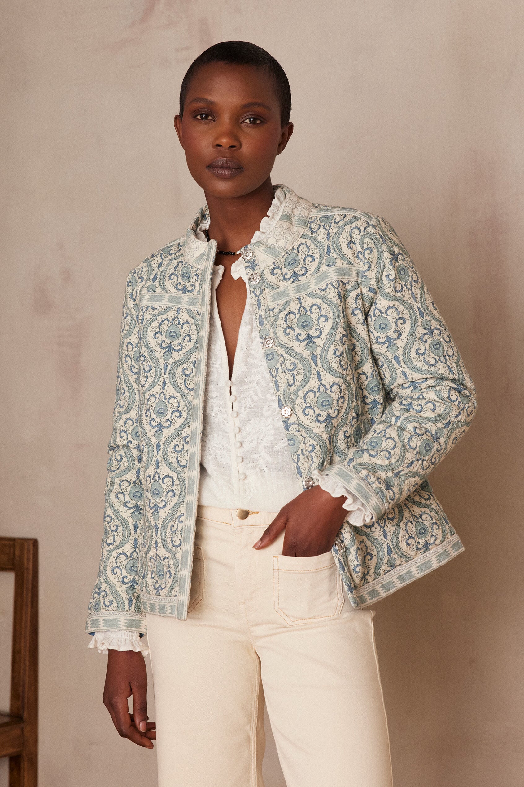 Chiara Printed Jacket - Mint
