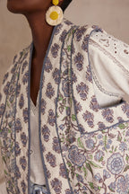 Constance Printed Cardigan - Sky Blue