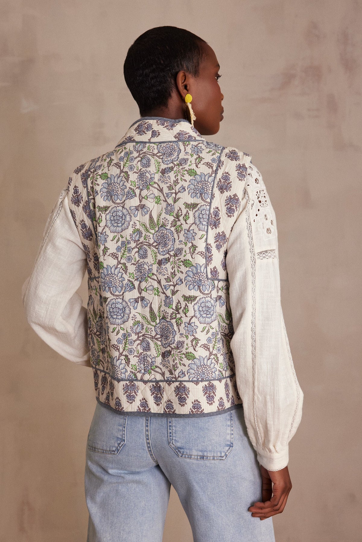 Constance Printed Cardigan - Sky Blue