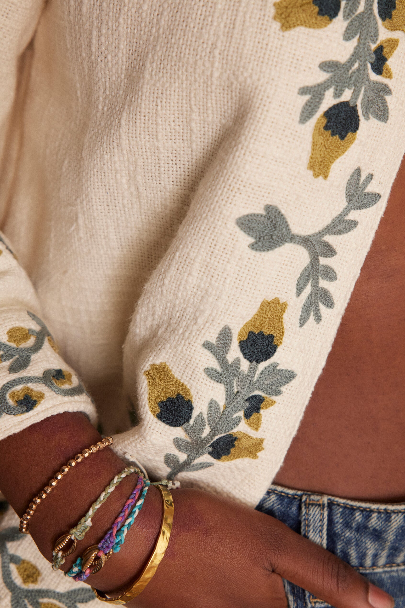 Cassi Embroidered Jacket - Ecru