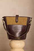 Gabriel Jute Bucket Bag - Chocolate