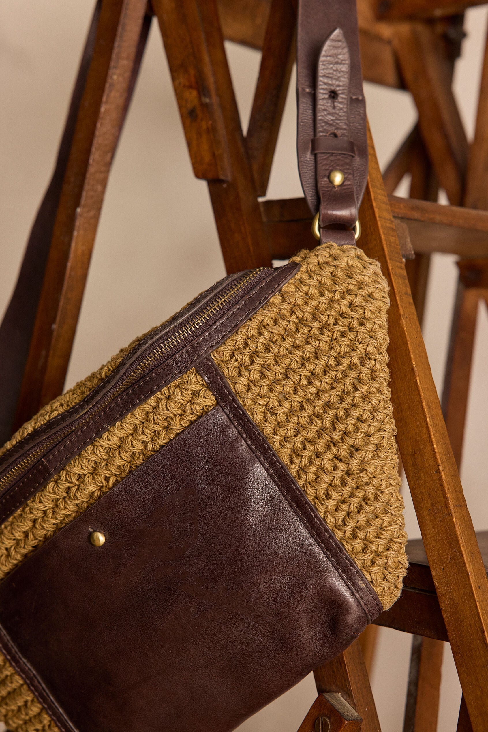 Gabriel Small XL Jute Belt Bag - Chocolate