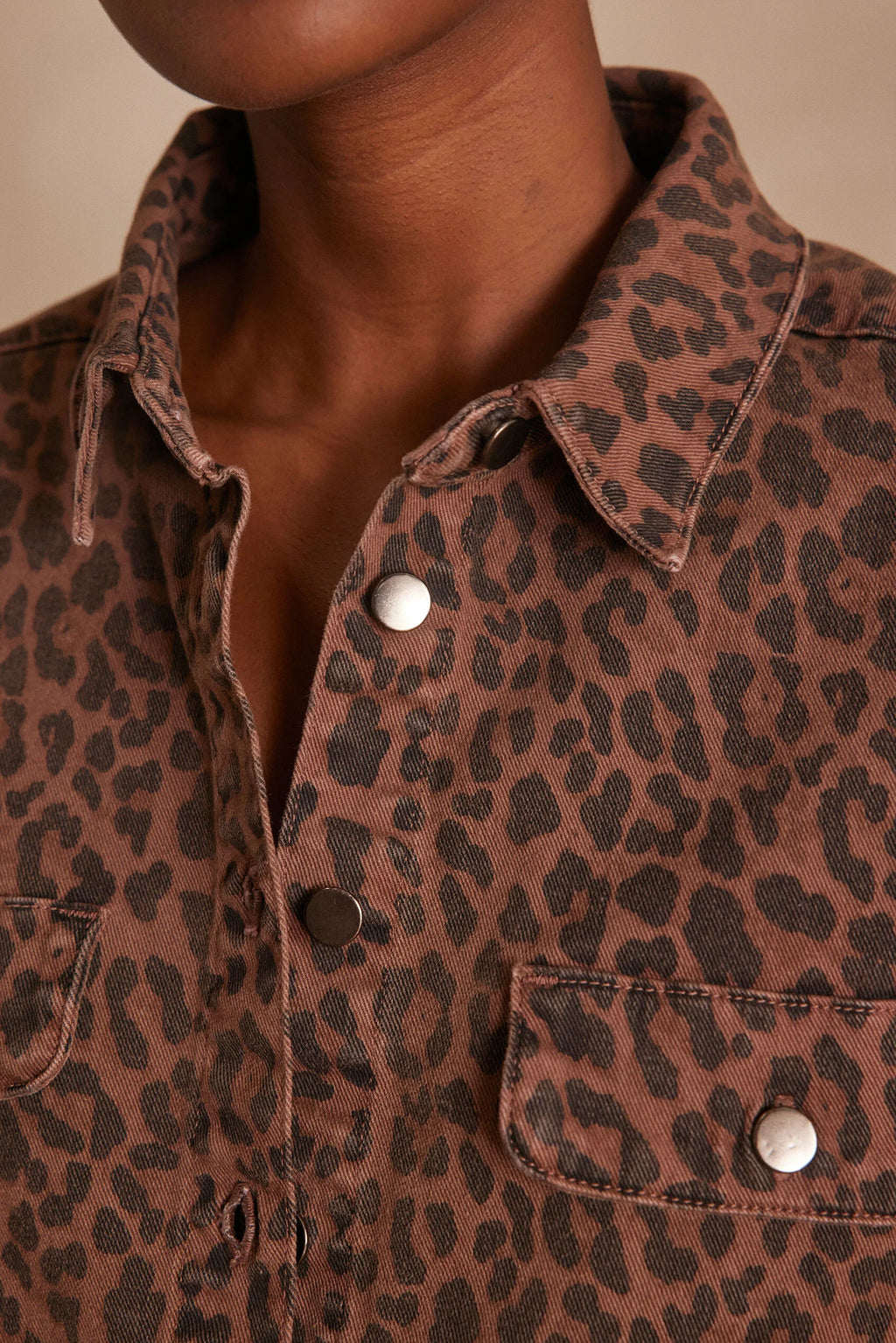 Mercy Structured Print - Dark Brown