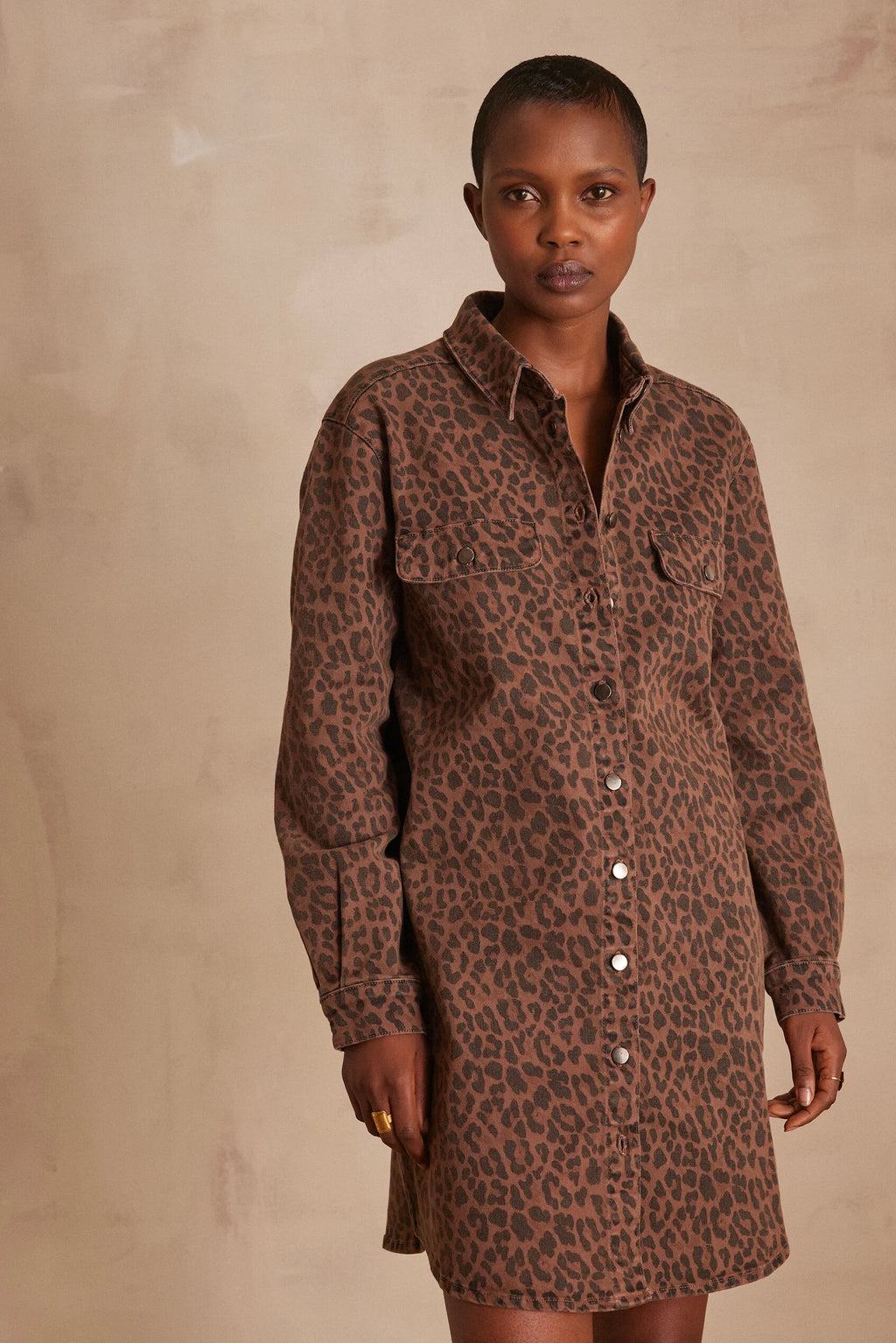 Mercy Structured Print - Dark Brown
