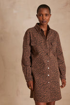 Mercy Structured Print - Dark Brown