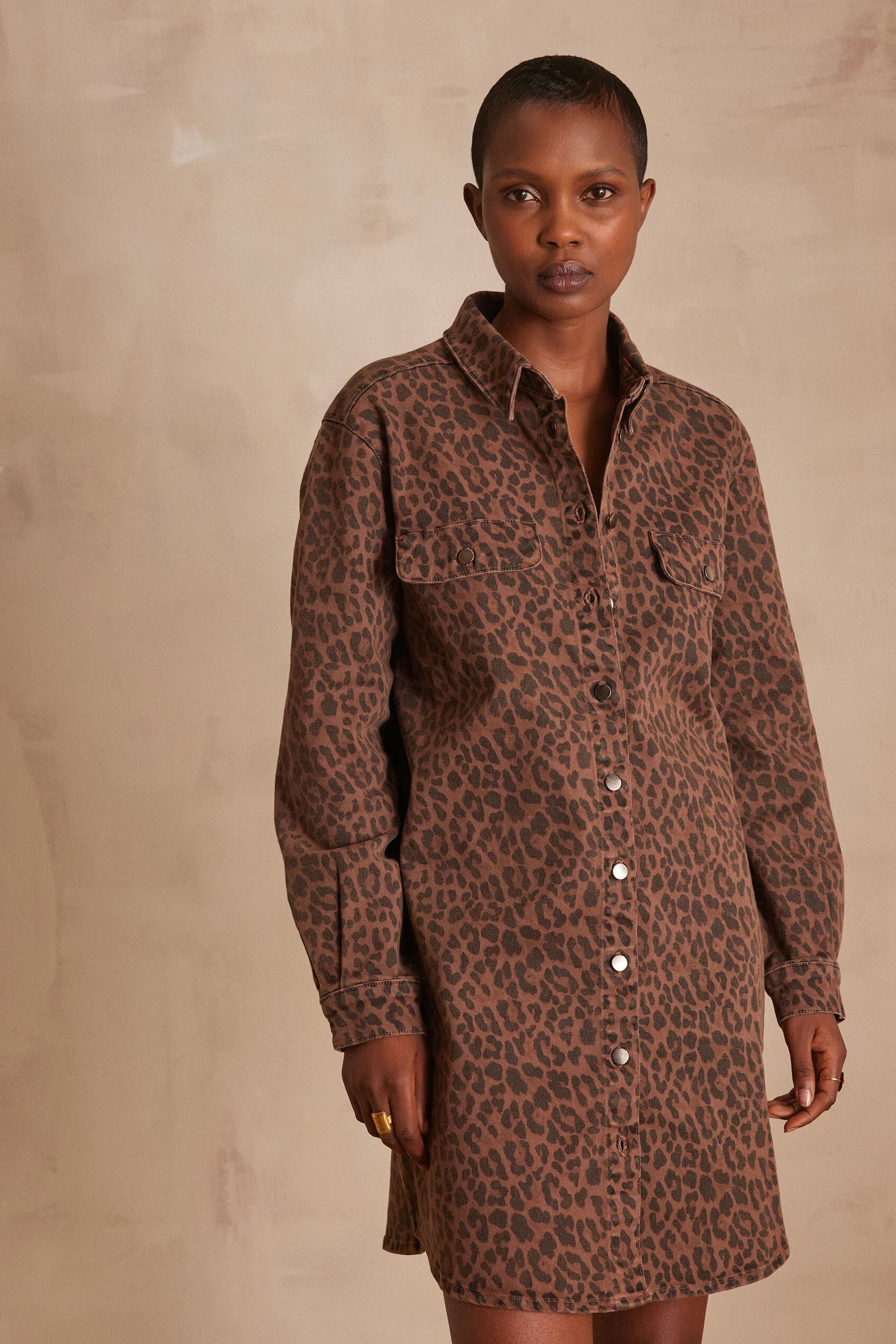 Mercy Structured Print - Dark Brown