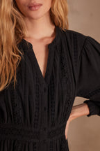 Flou Lucilia Brodée - Noir