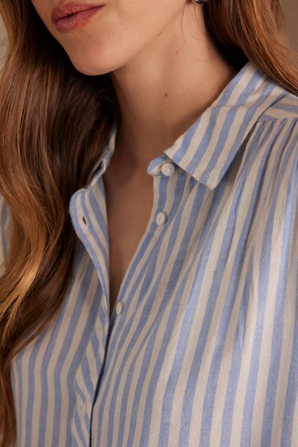 Poppy Striped Blouse - Sky Blue