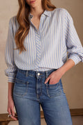 Poppy Striped Blouse - Sky Blue