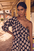 Choulder Printed Blouse - Black