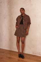 Jane Structured Print - Dark Brown