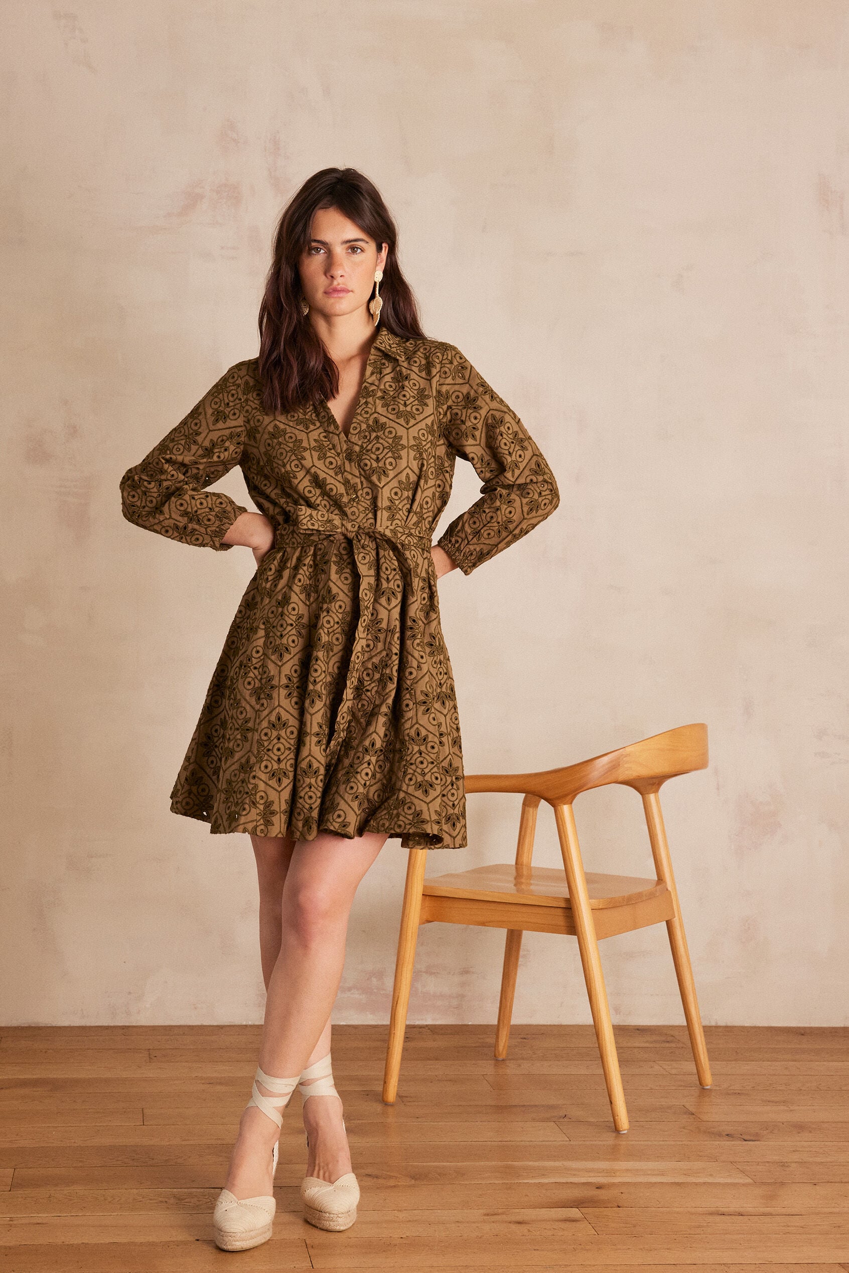 Flou Lise Brodée - Kaki