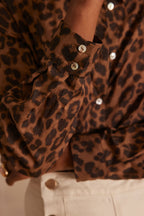 Colette Skin Print Blouse - Dark Brown
