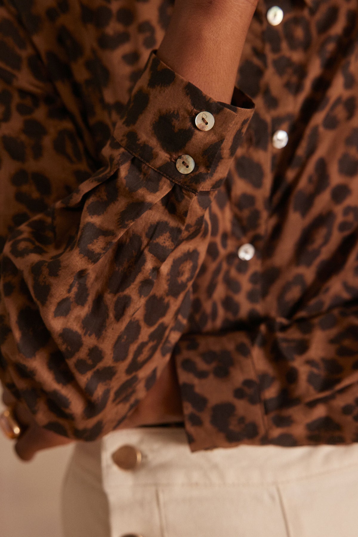 Colette Skin Print Blouse - Dark Brown