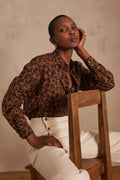 Colette Skin Print Blouse - Dark Brown