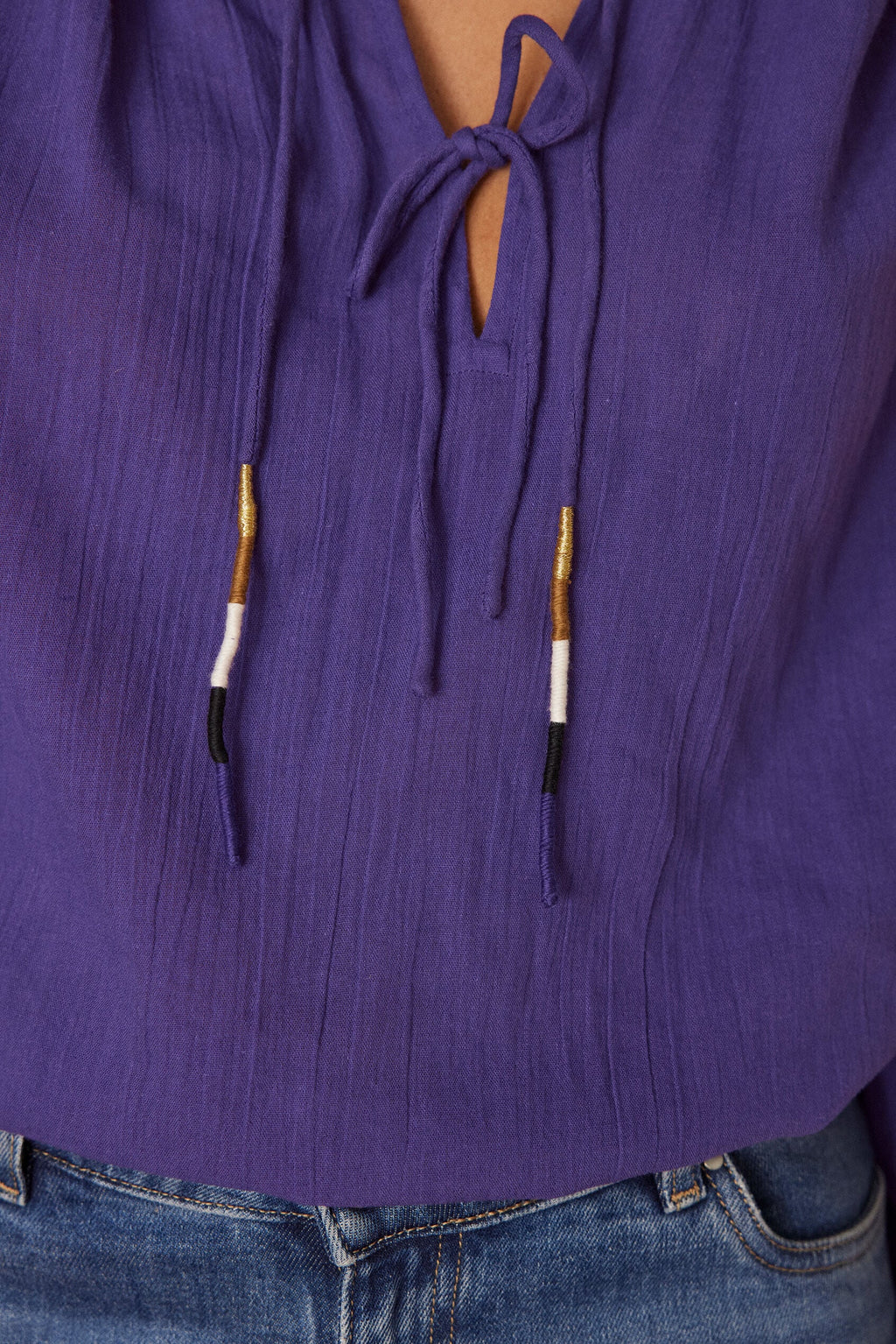 Plain Butterfly Blouse - Violet