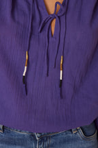Plain Butterfly Blouse - Violet