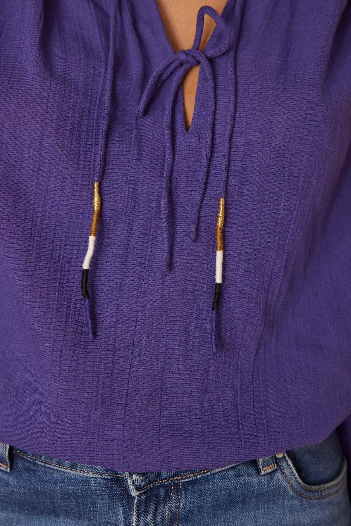 Plain Butterfly Blouse - Violet