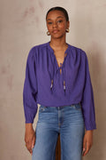 Plain Butterfly Blouse - Violet