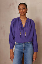 Plain Butterfly Blouse - Violet
