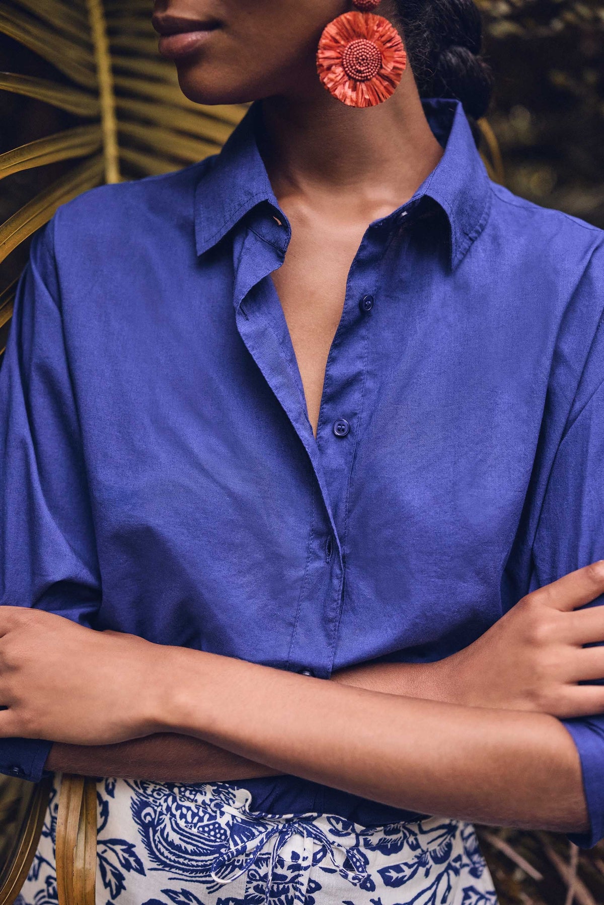Pinky Plain Blouse - Royal Blue