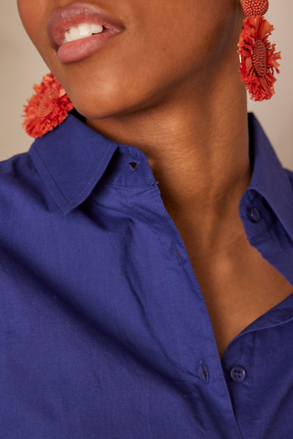 Pinky Plain Blouse - Royal Blue
