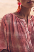 Blouse Pomme Carreaux - Corail
