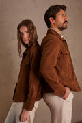 Blouson Fierce Cuir Velours - Ocre