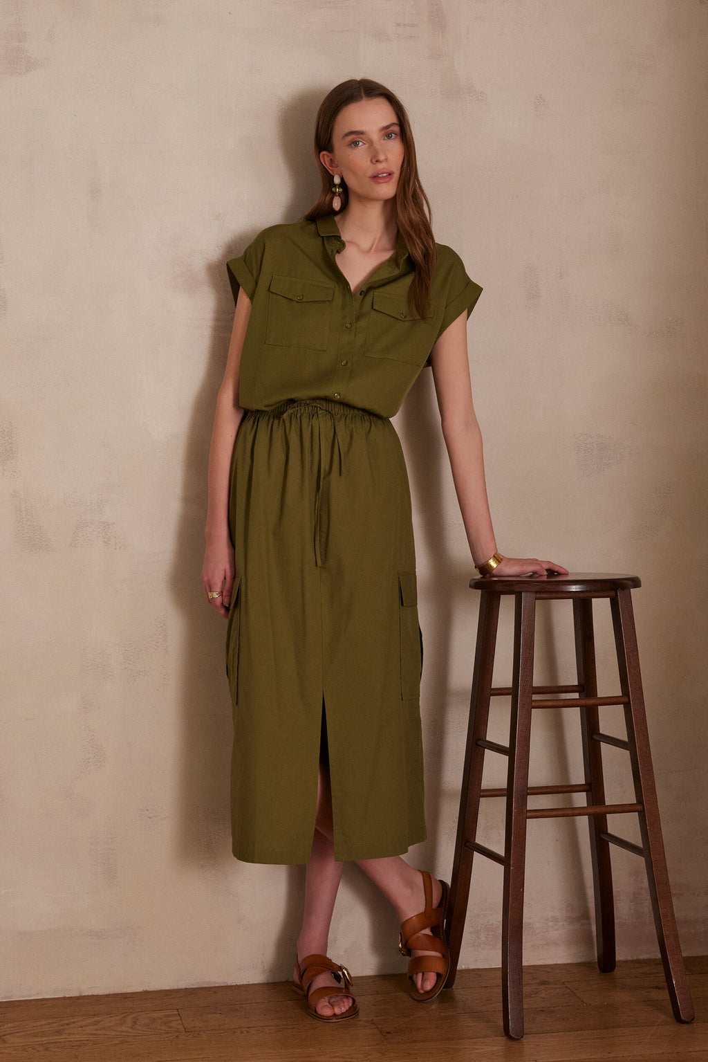 Flowing Jenna - Olive