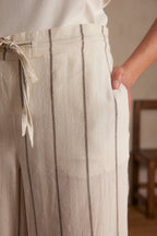 Prince Striped Trousers - Ecru