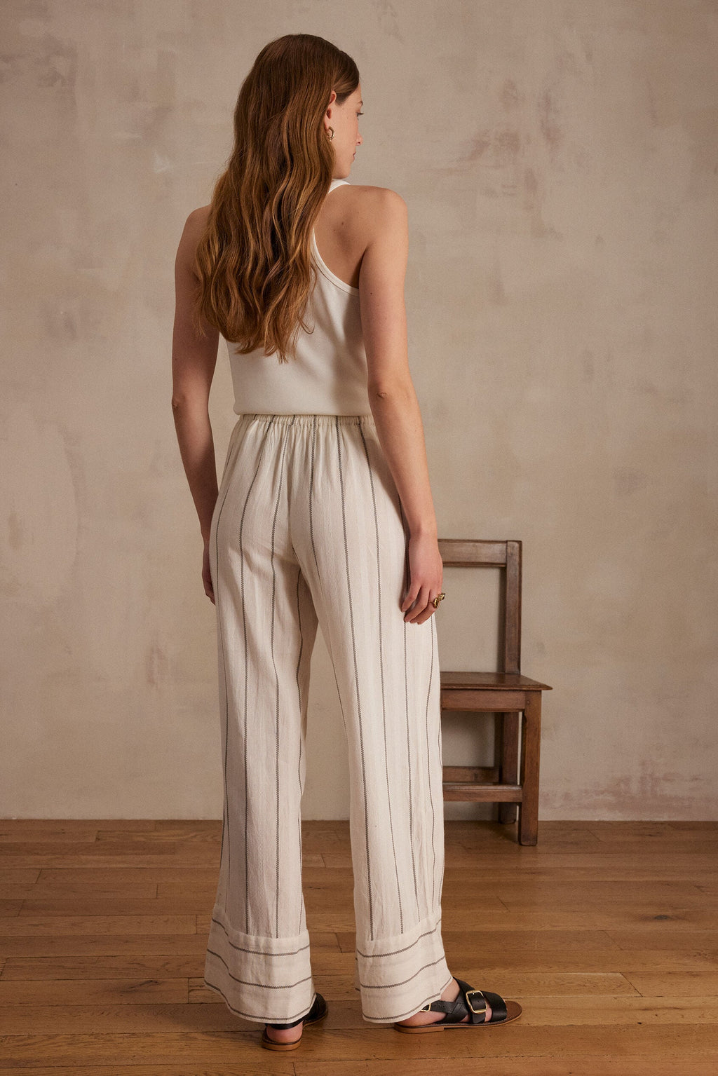 Prince Striped Trousers - Ecru