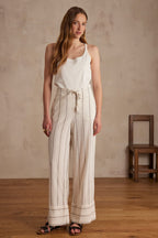 Prince Striped Trousers - Ecru