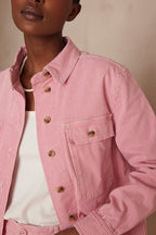 Clara Striped Overshirt - Raspberry