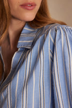Philadelphia Striped Blouse - Sky Blue