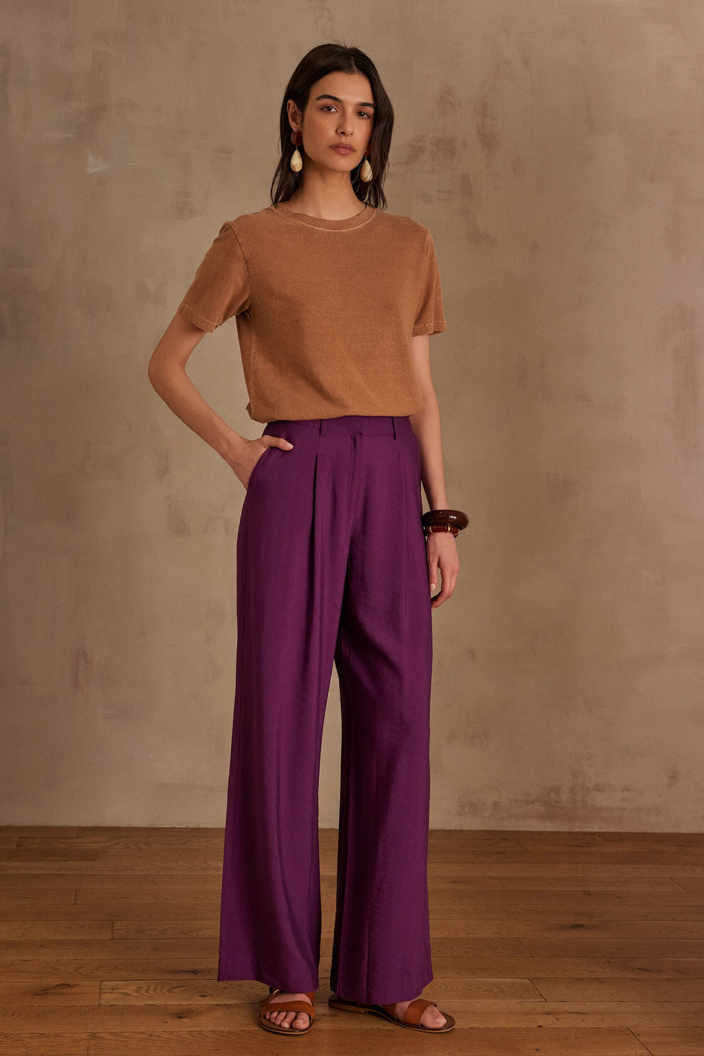 Flaubert Plain Trousers - Dark Fuchsia