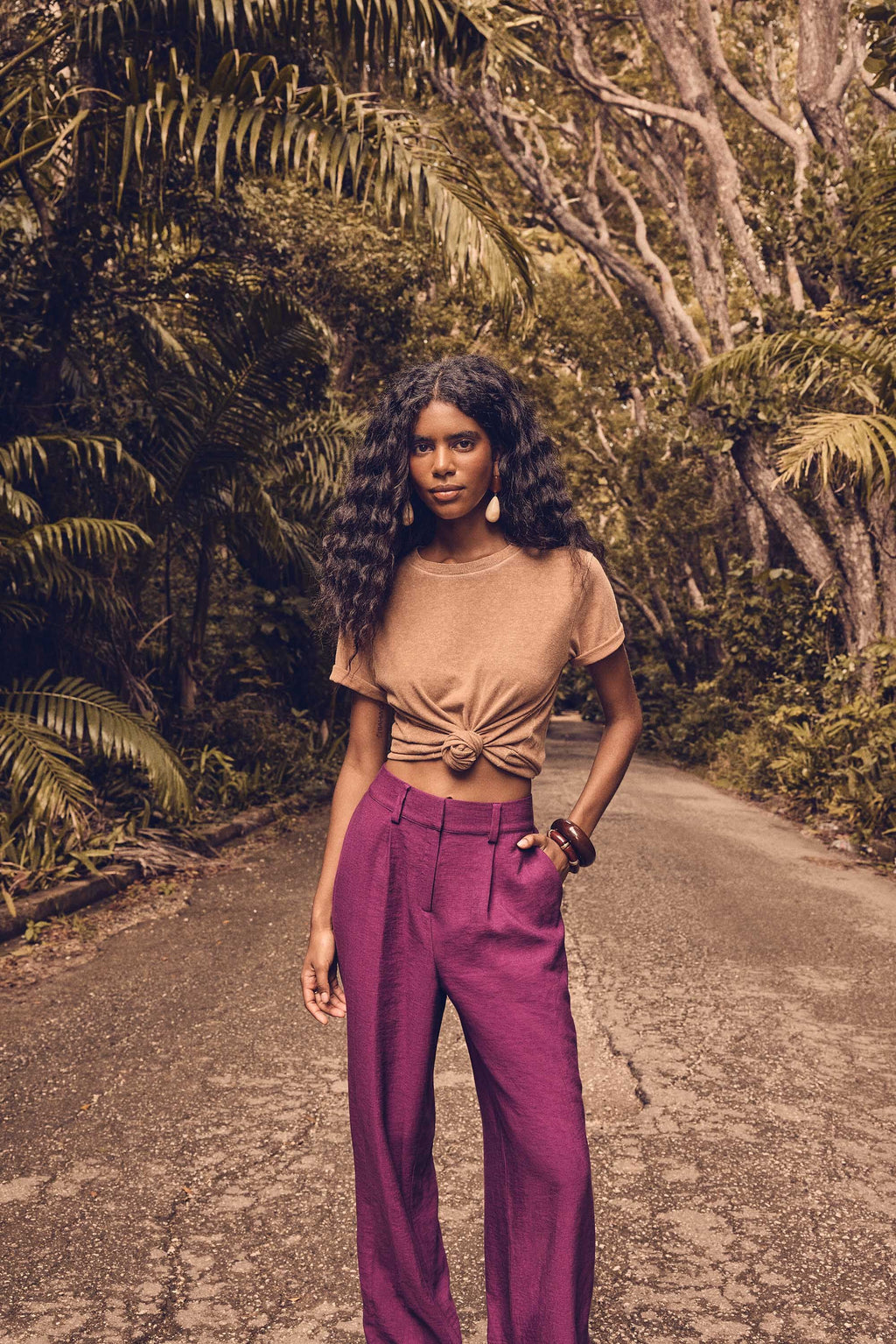 Flaubert Plain Trousers - Dark Fuchsia