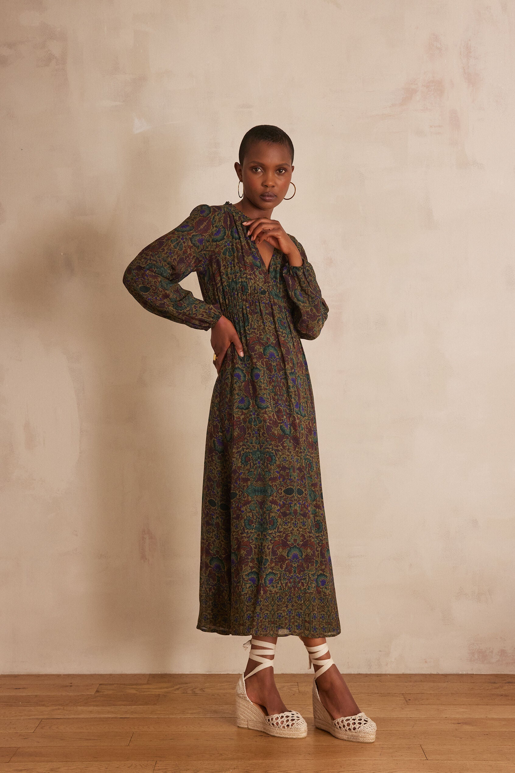 Flou Lorette Printed - Dark Brown