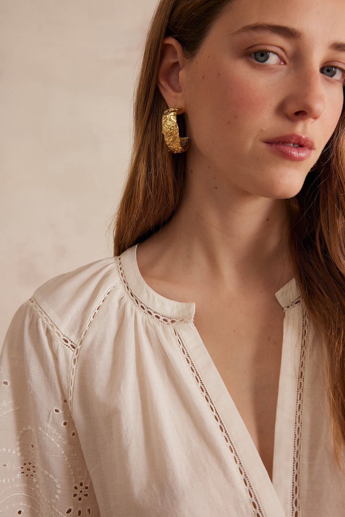 Pyma Embroidered Blouse - Ecru
