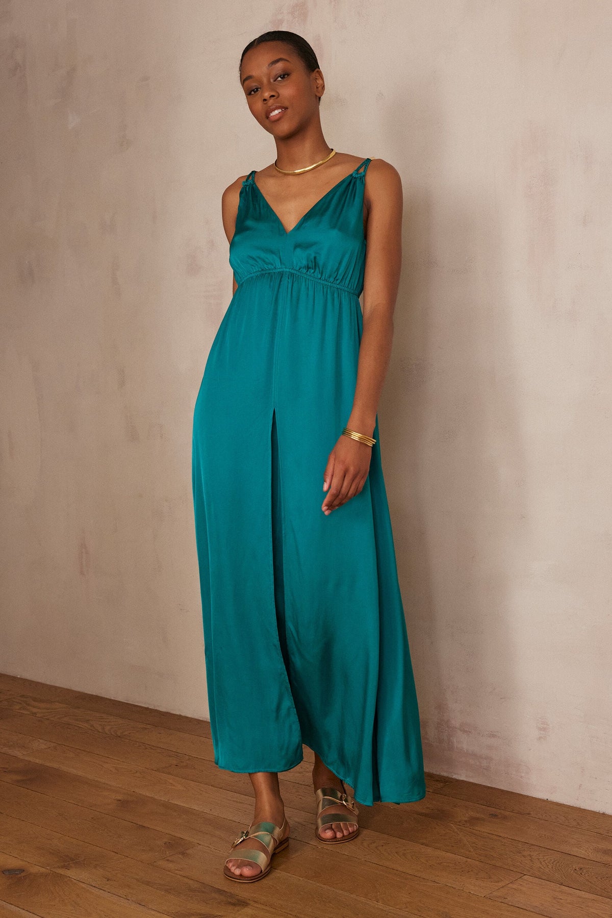 Lucile Fluid Dress - Petrol Blue