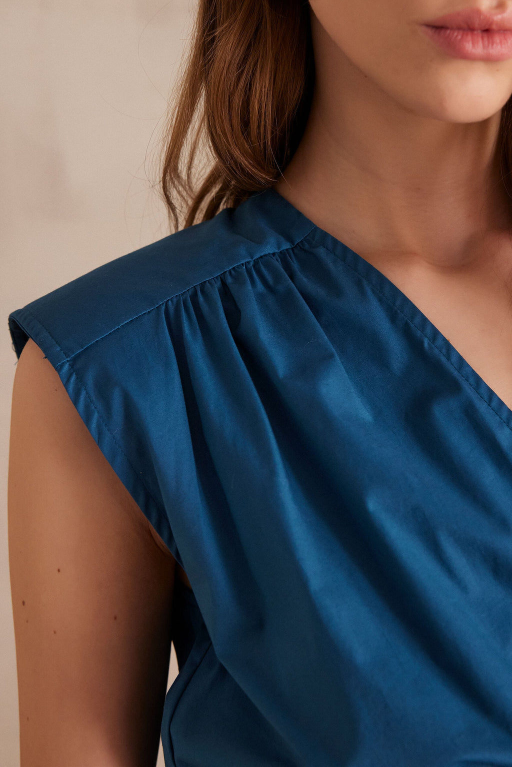 Pâquerette Poplin Blouse - Petrol Blue