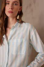 Marilou Loose Striped Blouse - Light Emerald