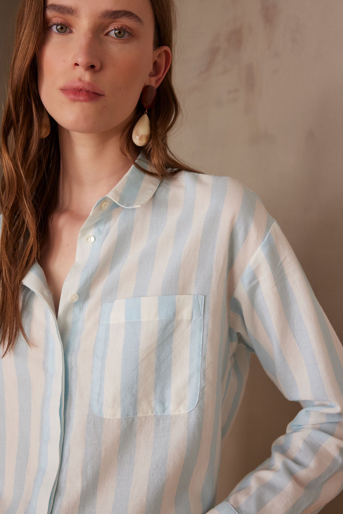 Marilou Loose Striped Blouse - Light Emerald
