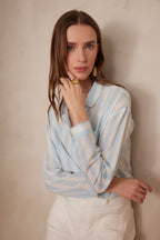 Marilou Loose Striped Blouse - Light Emerald