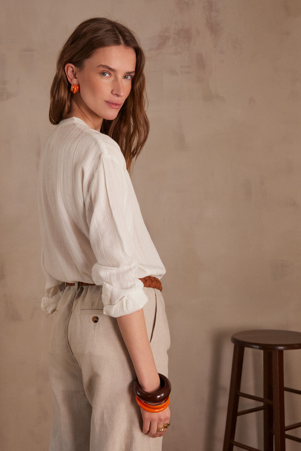 Jack/Ie Jacquard Blouse - Ecru