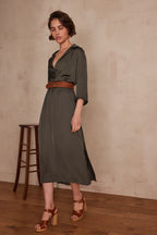Lorina Flowing Dress - Khaki