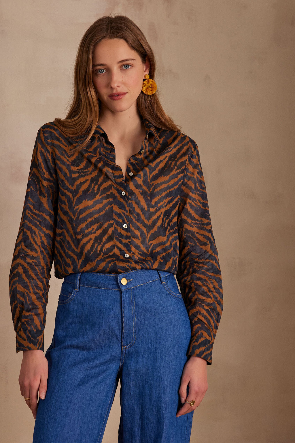 Colette Zebra Print Blouse - Ink