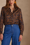Colette Zebra Print Blouse - Ink